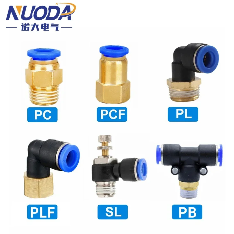 Złączka pneumatyczna PC/PCF/PL/PB/PLF 4/6/8/10/12mm Gwint 1/8 1/4 3/8 1/2 Złączki do węży Szybkozłączki do rur