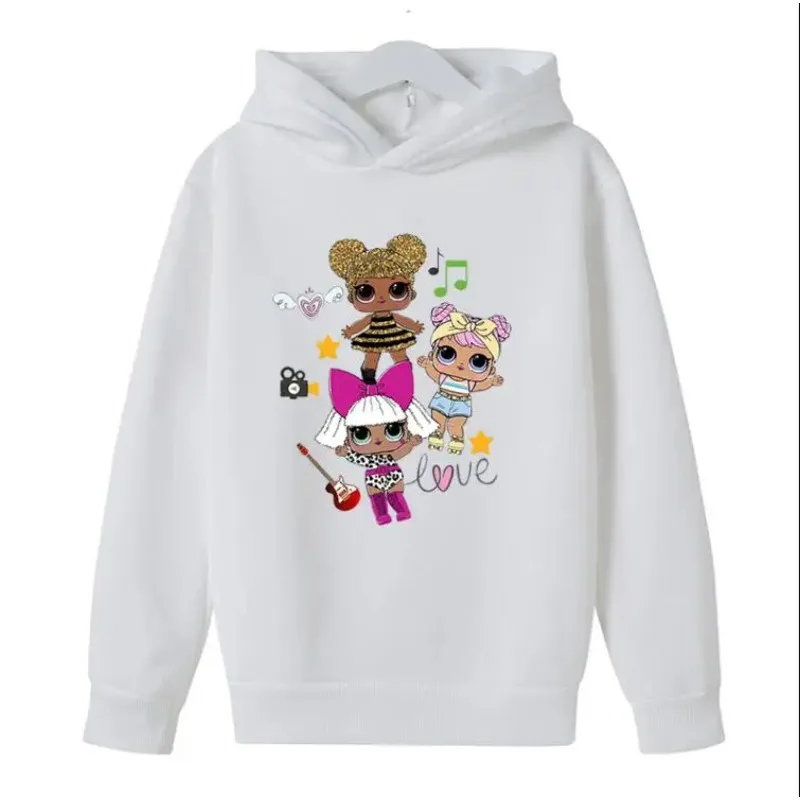 Surprise Hot  Doll Girls Kids Spring Autumn Hoodie Shirt Children Baby Cartoon Print Hoody Tops Sweatshirt Casual Wear Clothes