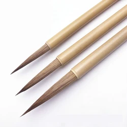 Long Weasel Hair Painting Fine Line Brush Pen Small Regular Script Calligraphy Painting Brush Scripture Copying Craft Supplies