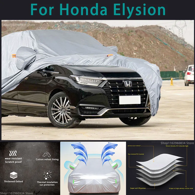 For Honda Elysion MPV 210T Waterproof Full Car Covers Outdoor Sun uv protection Dust Rain Snow Protective Auto Protective cover