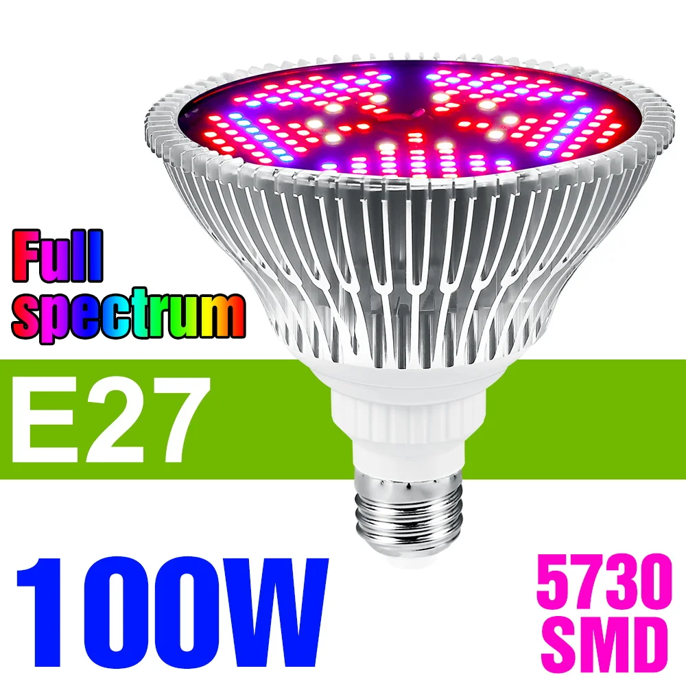 150W E27 Led Grow Gloeilamp E14 Full Spectrum Planten Lamp Voor Groentebloemzaden Teelt Hydrocultuur Kweek AC85-265V