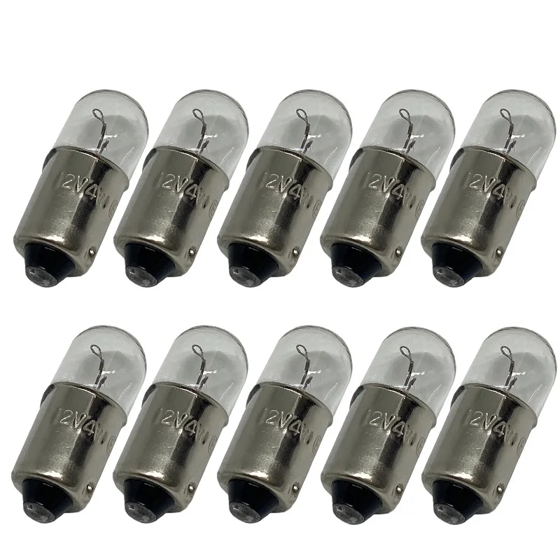 10/4PCS T8.5 Ba9s Signal Lamp T4W Chip For Car Roof lights Mirror lights License Plate Lights 6000K White ba9s Halogen Bulb 12V