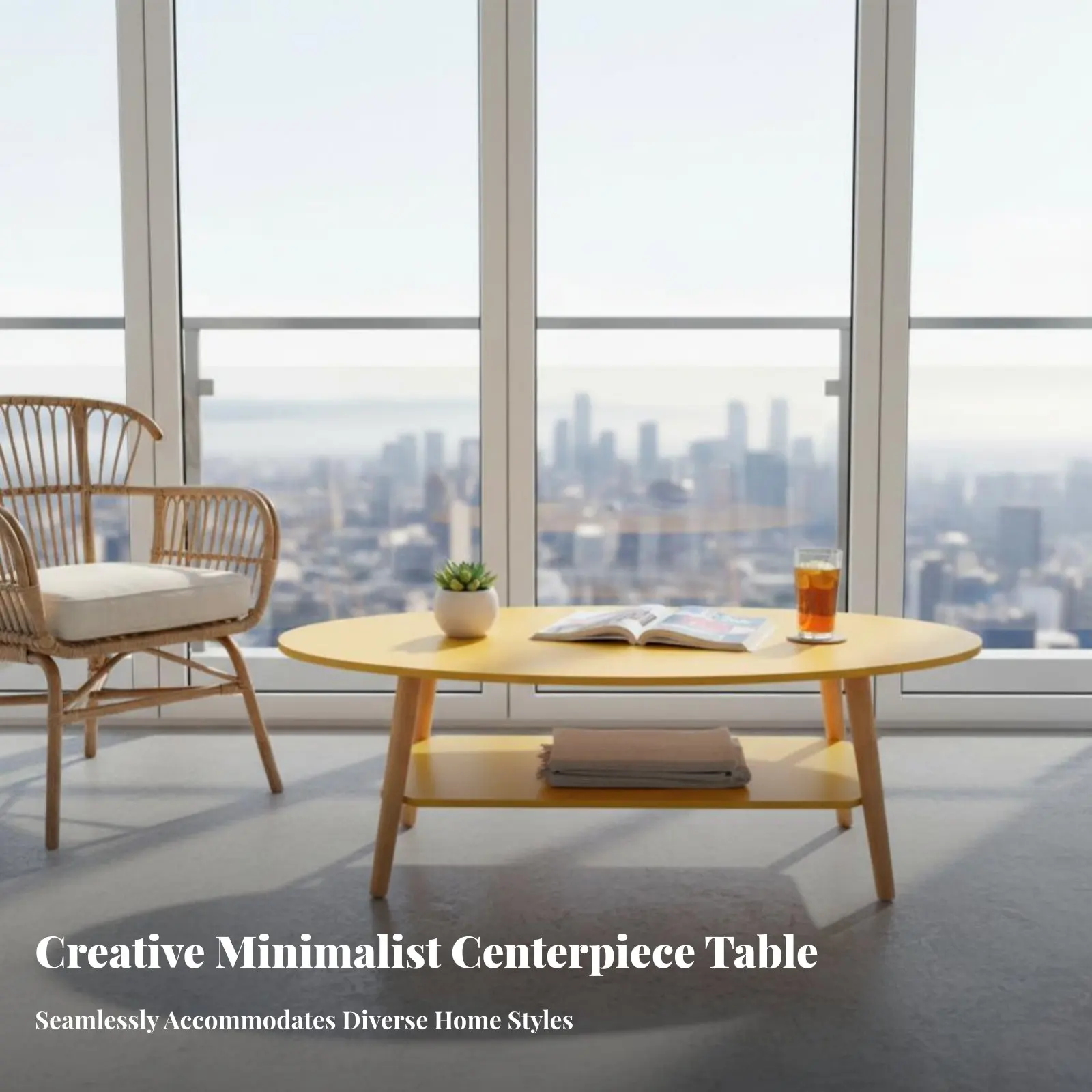 二段式円形テーブル-モダンデザイン-2層ラウンドエンドテーブル-ミニマリストデザイン-省スペース-アパート暮らし向け