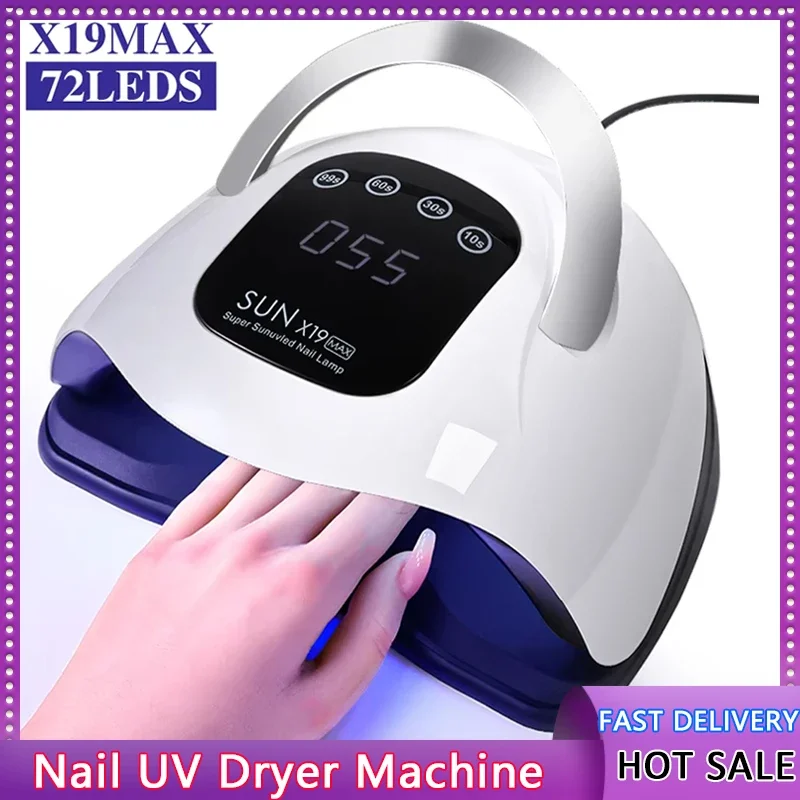 

72LED UV Nail Art Lamp Professional High Power Nail Dryer with Sensor Fast Curing Gel Nail Polish Drying Lamp Nail Salon Tools