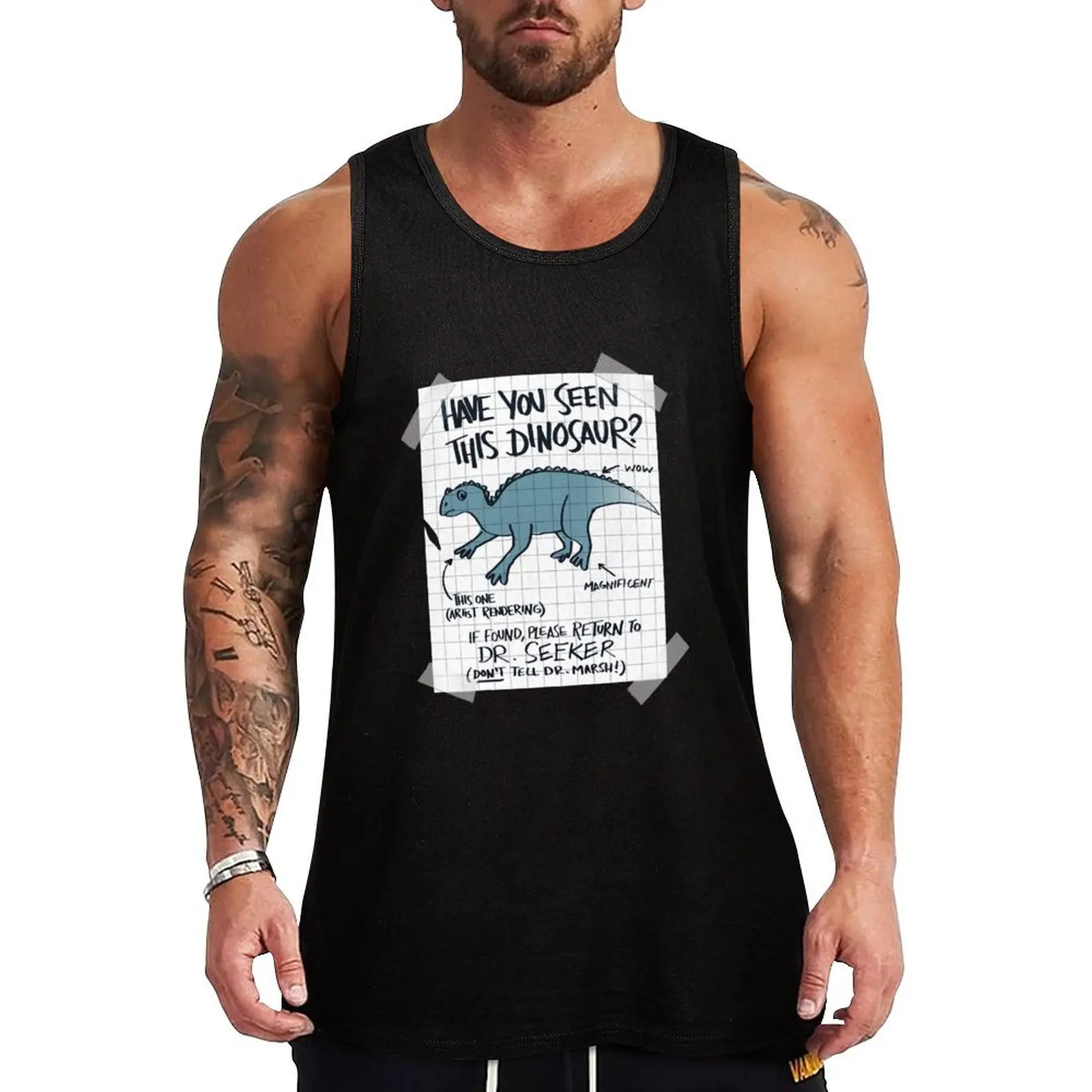 Lost Iguanodon! Tank Top Bodybuilding shirt Body man Gym wear gym shirt man