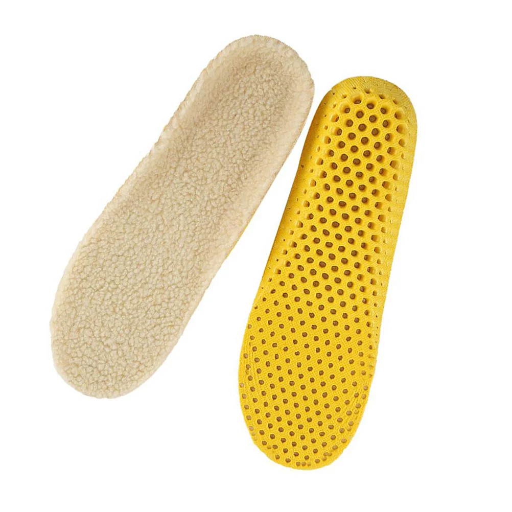 2 Pair Plantar Fasciitis Unusual Thickened Insoles Warm Shoe Dropshipping Beige Winter