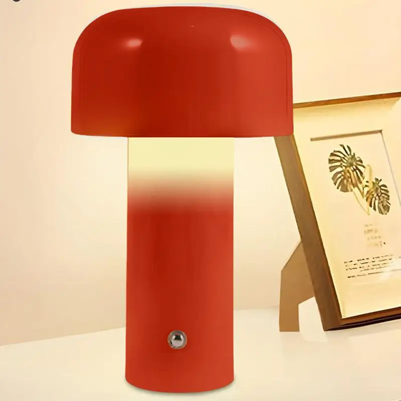 Lampa stołowa Mushroom Estetyczna lampka nocna 3-kolorowa, bezstopniowa, ściemnialna, przenośna lampka nocna, bezprzewodowa, grzybowa