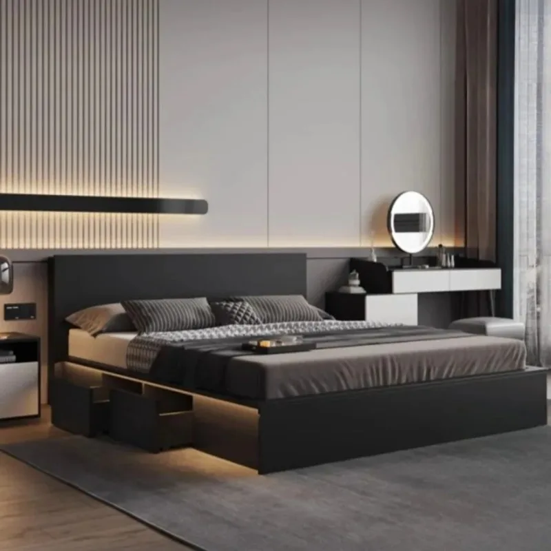 

Lounge Modern Adults Bedroom Beds Full Size Aesthetic French People Family Bed Frames 180x200cm Unique Headboard Home Furniture