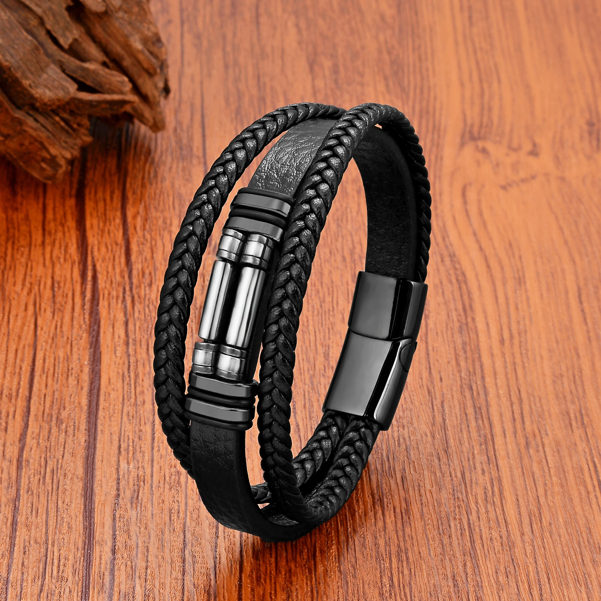 Trend Natural Stone Beads Bracelets Bohemia Jewelry Vintage Multilayer Leather Chain Friendship Bangles Boyfriend Gifts