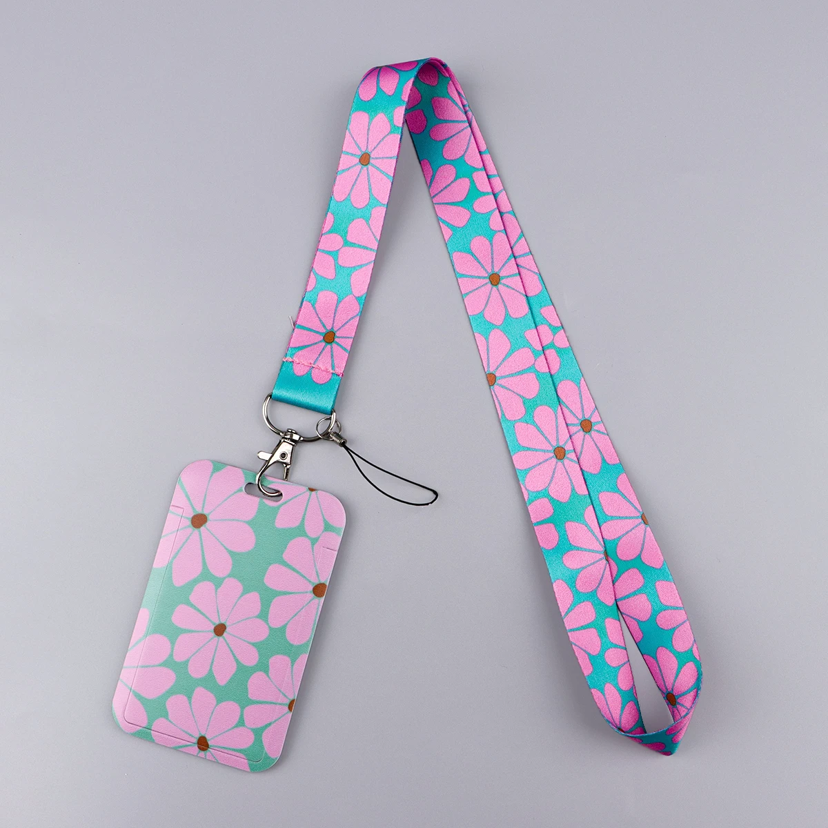 Colorful Flower Credential Holder Cute Daisy Lanyards for Keys Neck Strap ID Card Gym Phone Straps Keychain Keyring Accessories