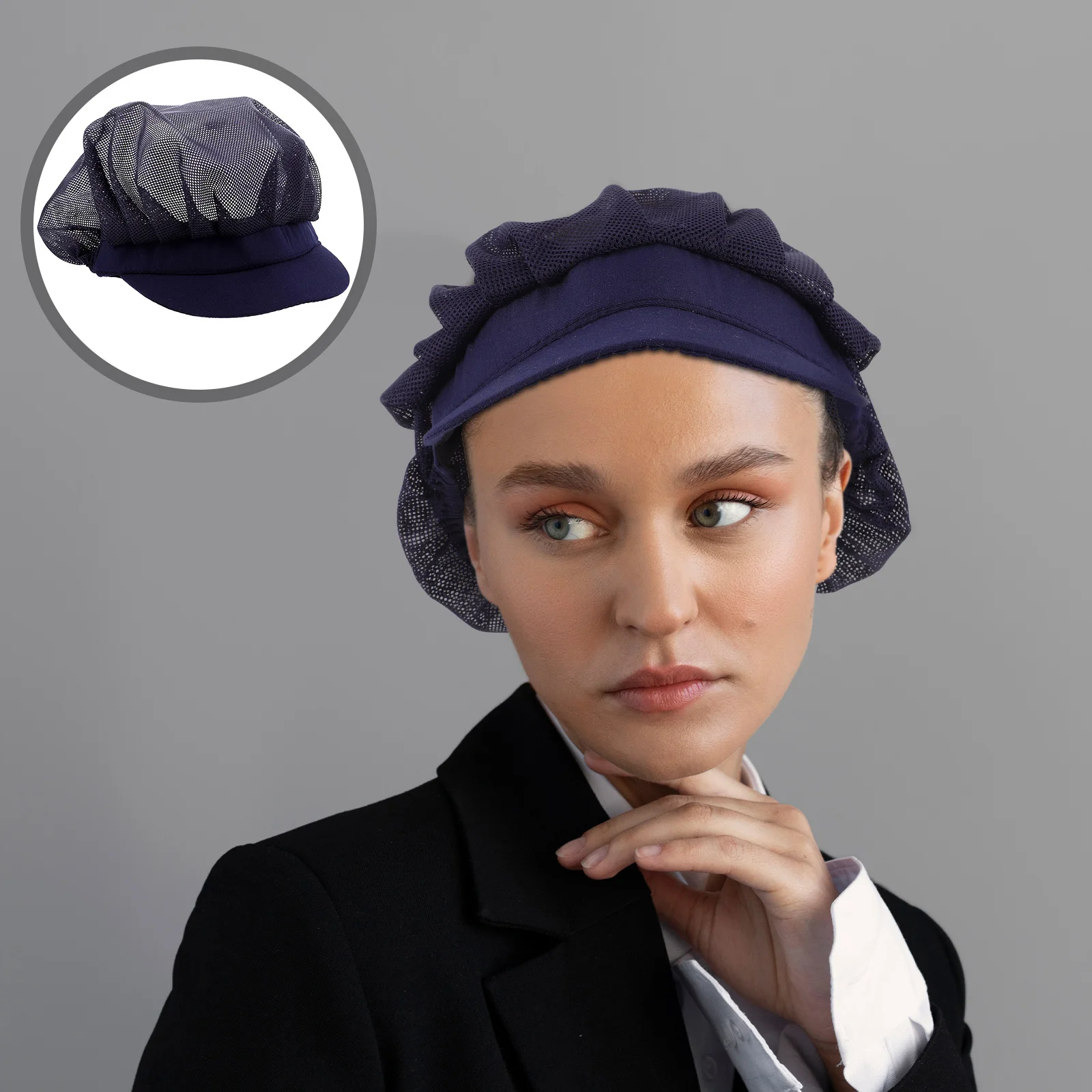 

Chef Hat Unisex Flat Cooking Cap Breathable Mesh For Kitchen Restaurant Bakery Bakers Waiters Chefs Oil Protection