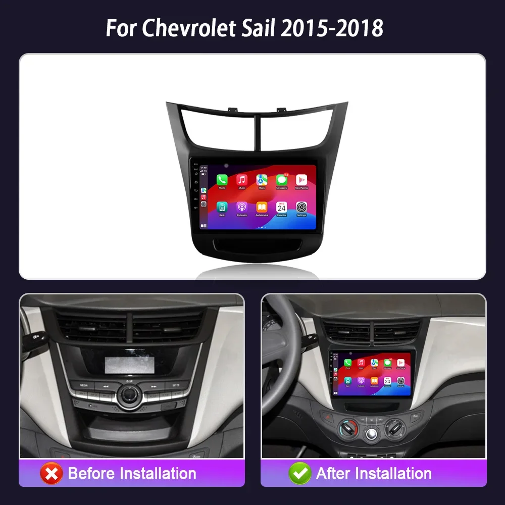 For Chevrolet Sail 2014-2018 For qled Screen Android 14 Car Radio Navigation GPS Stereo Multimedia car navigation auto hifi