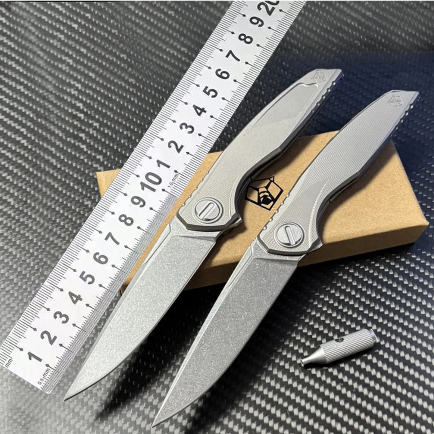 Shirogorov Astrium titanium alloy handle m390 blade  outdoor knife self-defense camping multi-function folding knife
