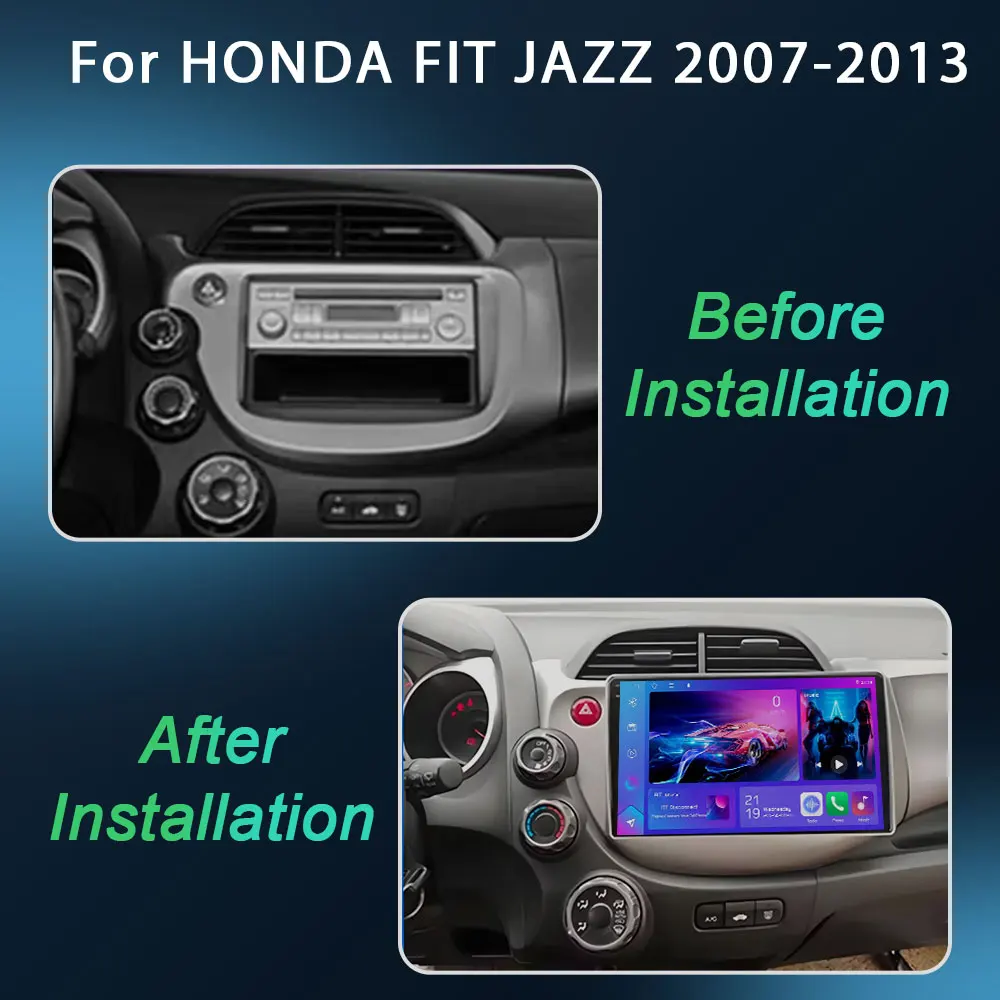 Android 14 Car Radio For HONDA FIT JAZZ 2007-2013 Multimedia Video Player Mirror Connection Split Screen Head unit Player DVD
