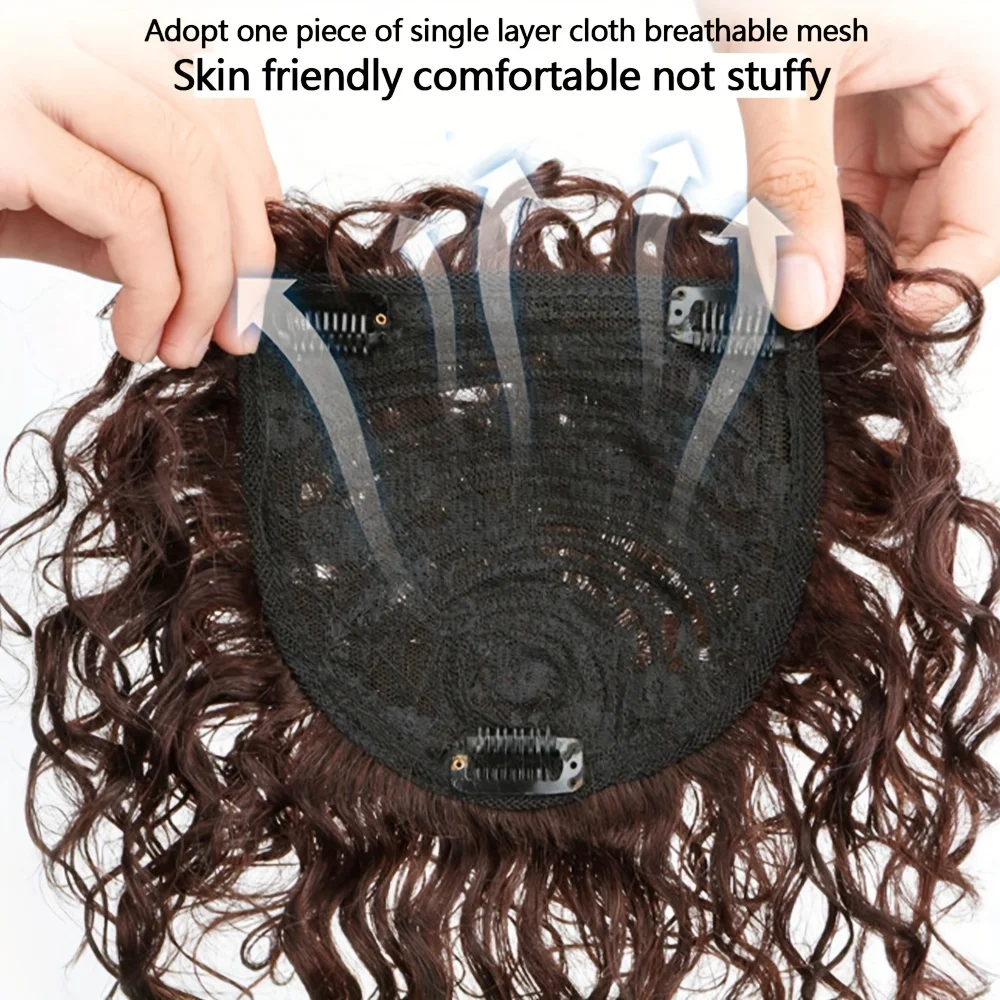 Short Fluffy Wavy Curly Hair Toppers Synthetic Hair Toupee Hair Piece Topper Hairpiece For Women Many Colors Available