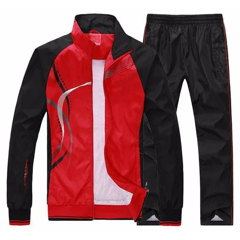 Men\'s Casual Tracksuit Running Jogging Athletic Sports Set Fitness 2 Pieces Jacket + Sweatpants Basketball Football Track Suits