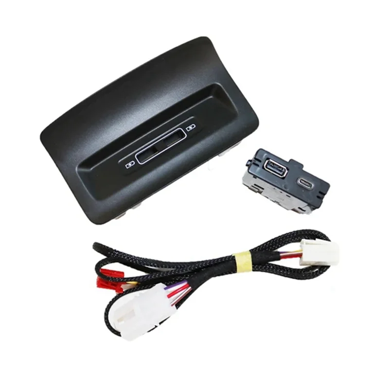 Skoda Kodiaq Karoq 5QD035726L-VVNB 용 1 세트 뒷좌석 USB 소켓 Armerst USB 어댑터
