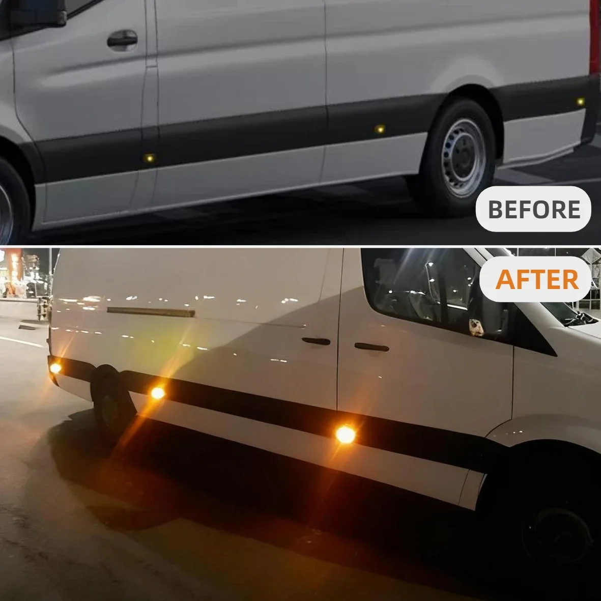 2Pcs For Benz Sprinter W906 2006-2018 VW Crafter 2006-2016 Clear & Smoked Lens LED Side Marker Lamp Amber Lights