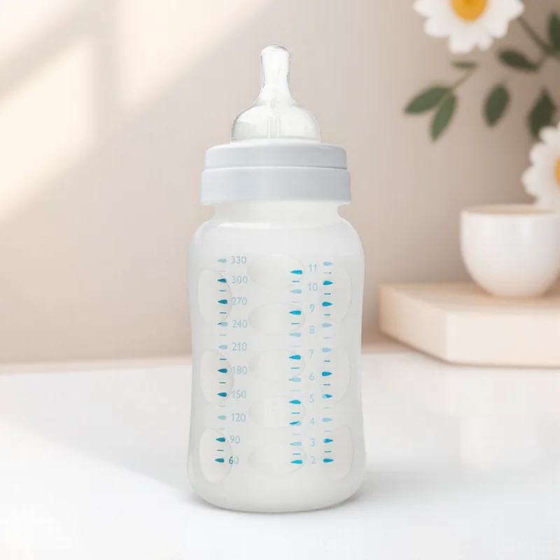 

4Pcs Silicone Baby Bottle Sleeves Protective Covers Nursery Feeding Bottle Protector Shockproof Anti Slip Clear Scale Design