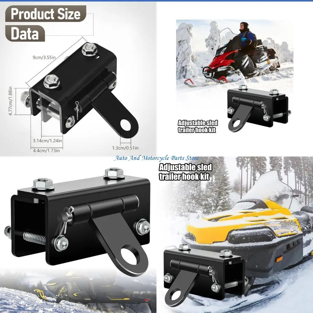

P9FD Heavy Duty Adjustable Hitch for Snow Trailers Rustproof Towing System Hook