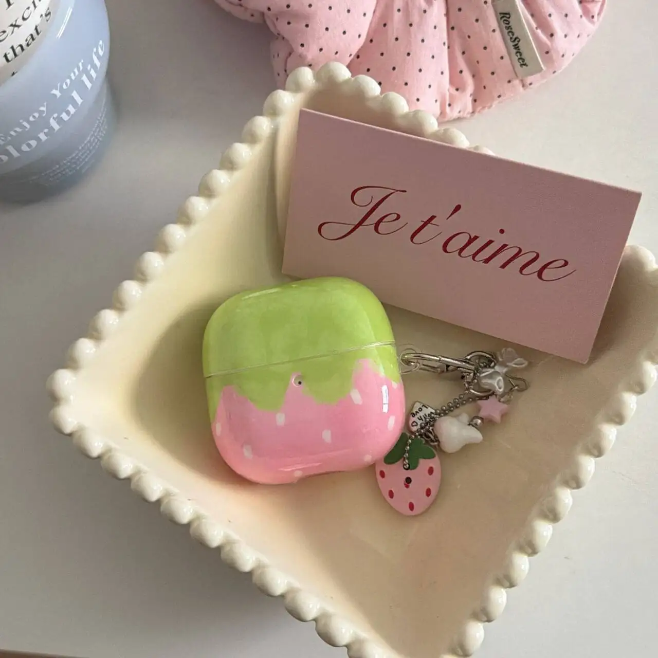 Cute Polka Dot Gradient Transparent Case For Samsung Galaxy Buds 4 3 2 Soft TPU Shockproof Earphone Cover Keychain Anti-scratch