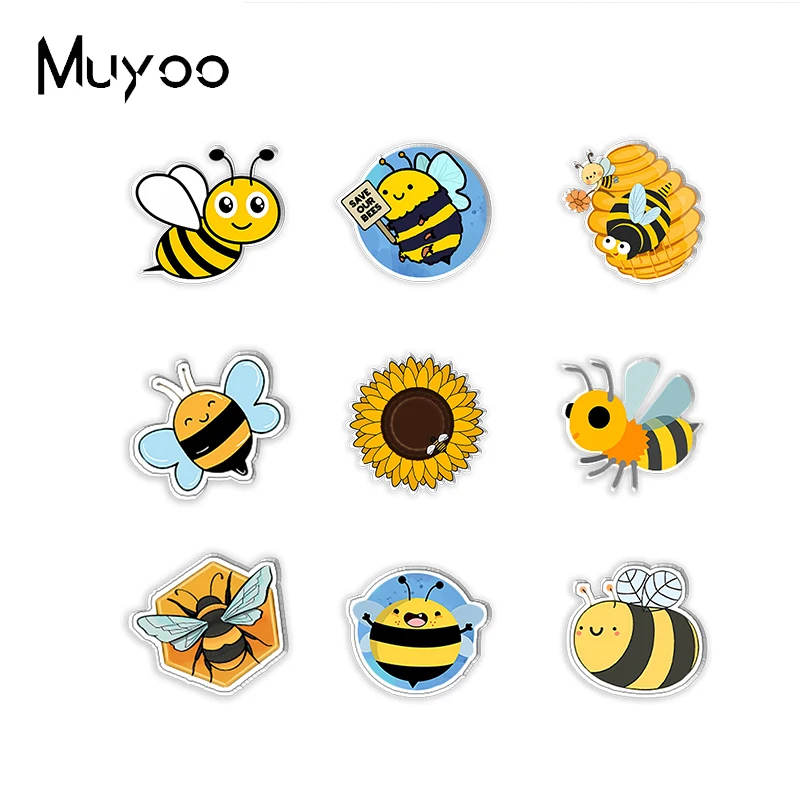 2023 New Arrival Fashion Cartoon Honey Bee Cute Animals Handcraft Epoxy Acrylic Resin Lapel Pins Badge Pin