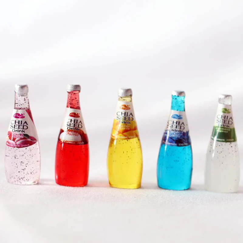 5 قطعة 1:12 بيت الدمية زجاجة شرب الفاكهة دمية المنمنمات 1:12 اكسسوارات لعبة الراتنج المصغرة