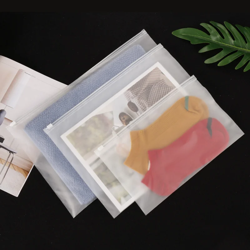 Customized Frosted Ziplock Bags Socks Clothing Storage Bags Small Business Product Packaging Bags Customized Logo Printing