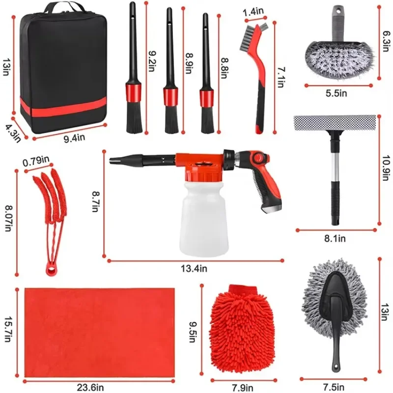 Portable Car Washing Kit Hot Sale Auto Care Tools 16Pcs Garage Workshop Car Clean Set