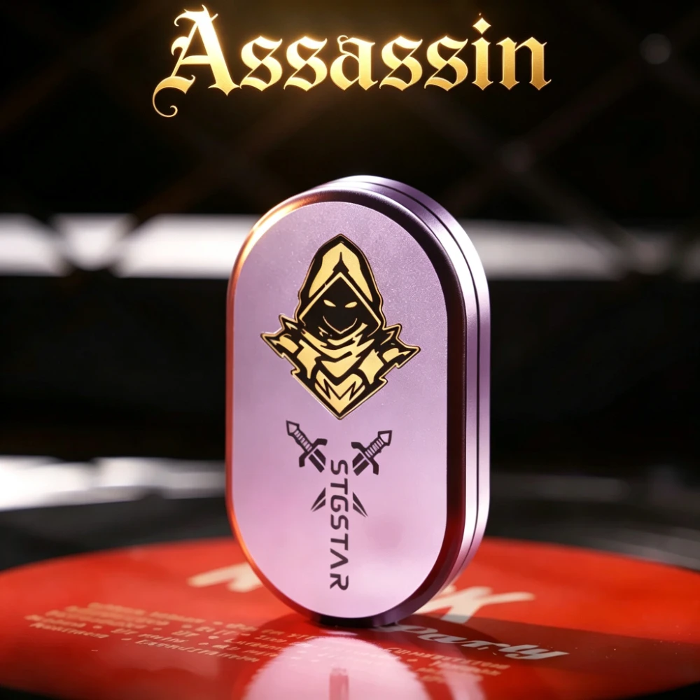 SJYEDC Assassin Mechanical Aluminum Alloy Dense Tracks Rotating Straight Push Fingertip Push Card Stress Relief Toy