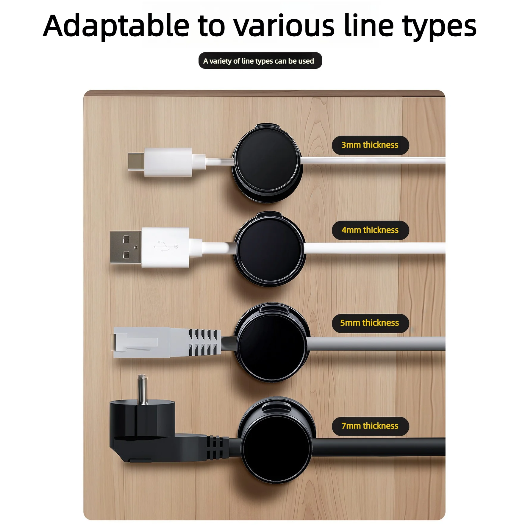 6Pcs Magnetic Cable Clips Adjustable Cord Holder Under Desk Cable Management Organizer For Office Home Supplies image 4
