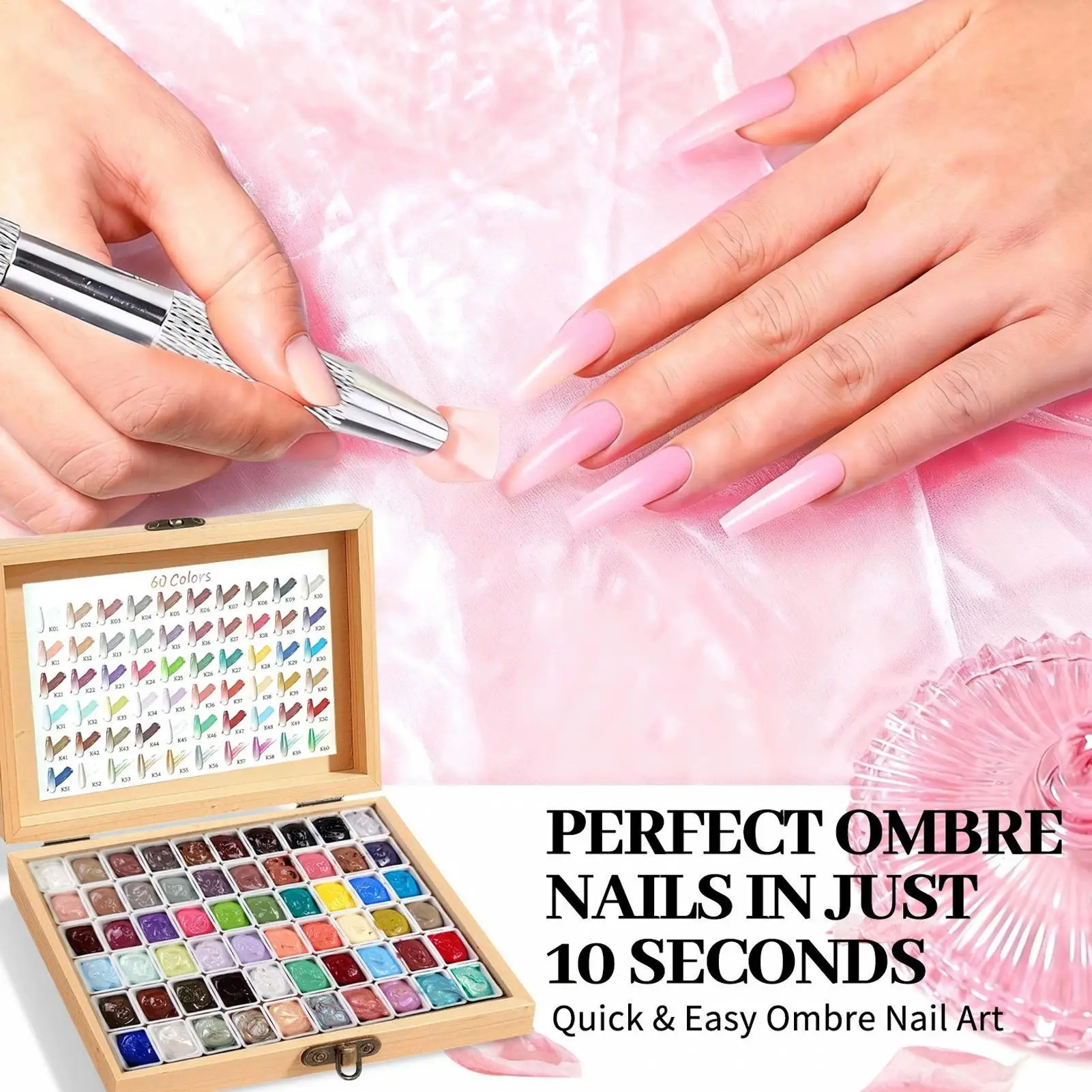 Highly Pigmented Nail Patting Gel 60 Colors No-Wipe Gel Pat Paint For Nails For Home Travel Dormitory Salon Women Girls Beginner