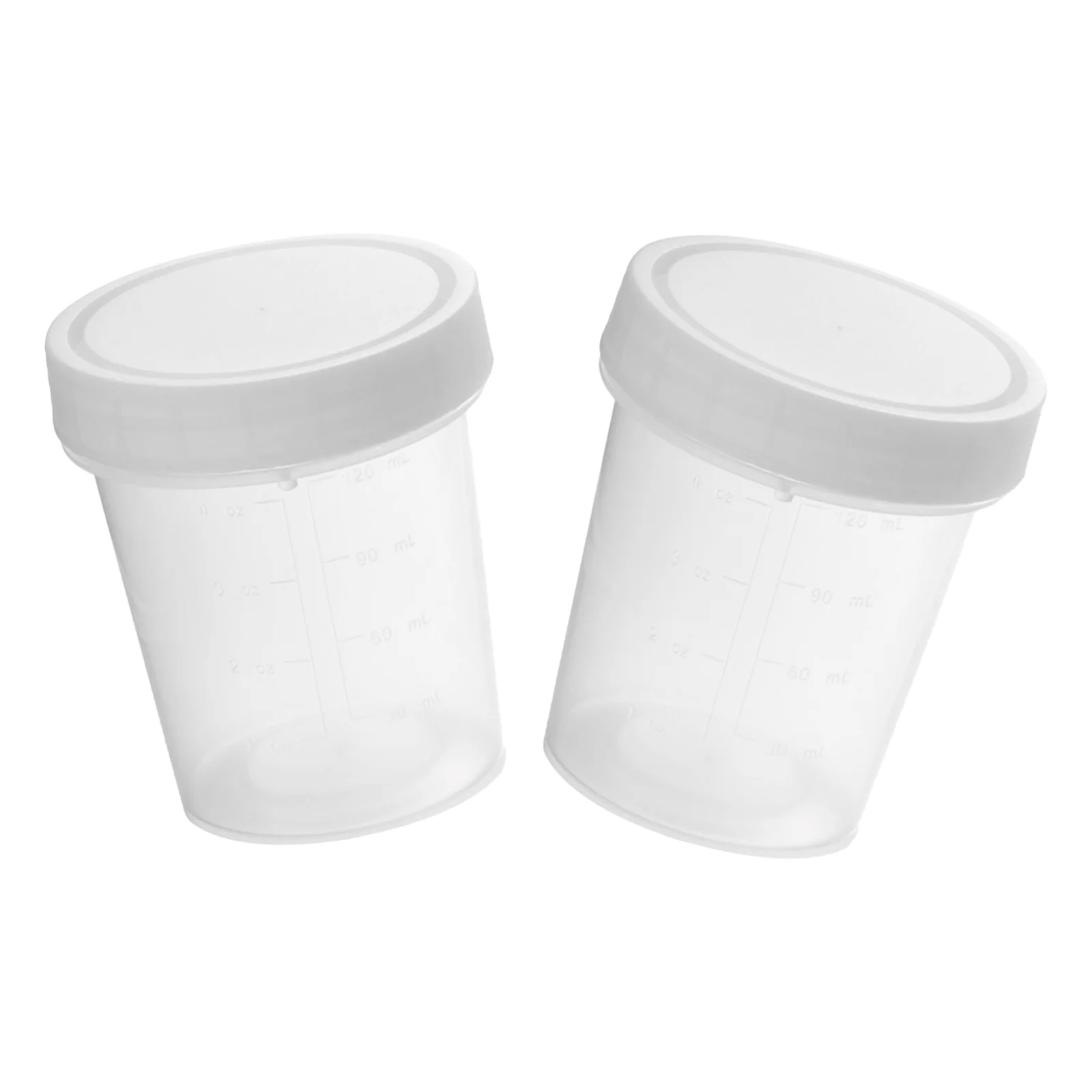 

2Pcs 120ml Premium Plastic Specimen Cups Leak-Proof for Urine Other Liquids Medical Test Containers Specimen Cup