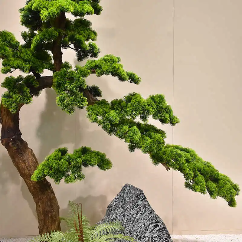 Simulated rockery stone welcome pine green plant large ornament