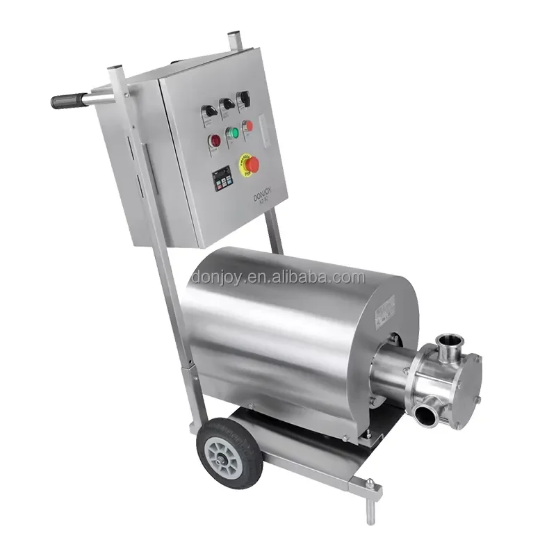 DONJOY Sanitary Ss316 Rubber Flexible Impeller Wine Transfer Pump With Mobile Cart and Frequency Converter VFD