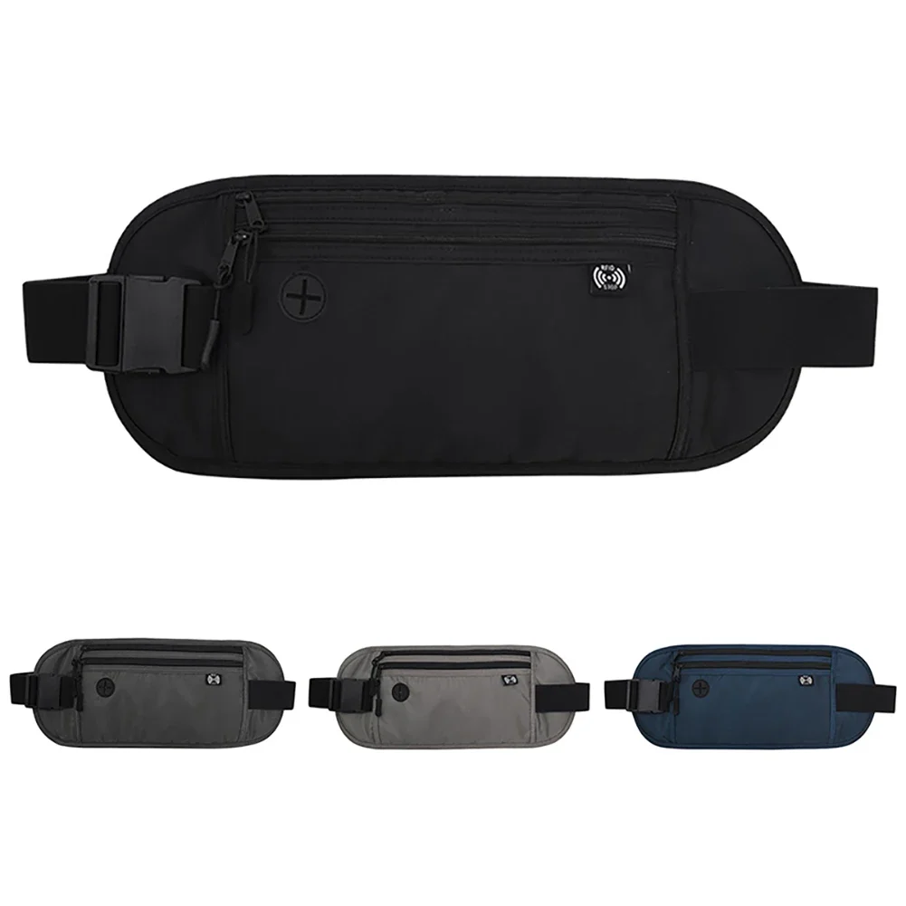 Fanny Pack Pouch Waterproof Mobile Phone Case Waist Bag Two-layer Zipper Ticket Passport Storage Outdoor Security Wallet