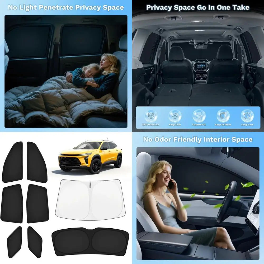 

Full Set 8PC Window Shades for 2025-2026 Equinox SUV, UV Block, Privacy Protection, Camping Use, Blackout Rear Back Accessories