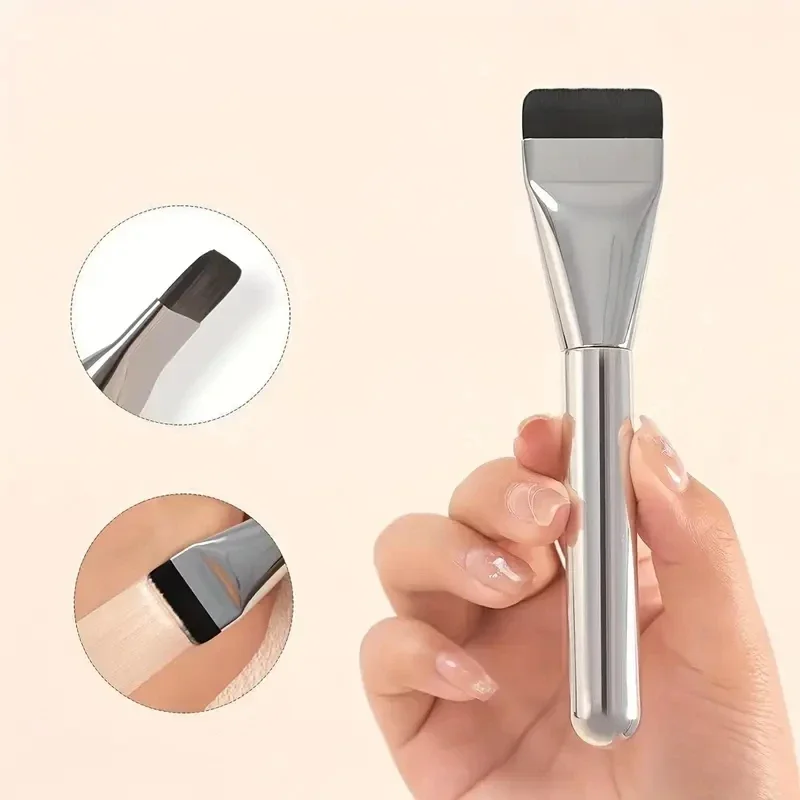 Pincel de base de cabeça plana ultrafino, leve para contorno facial, mistura de máscara e creme, ferramenta de maquiagem para entusiastas de beleza