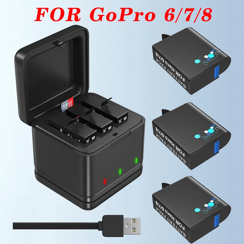 

gopro hero 8 battery and Charger Fully Compatible original go pro 8 battery gopro 7 battery gopro 5 battery go pro 6 battery