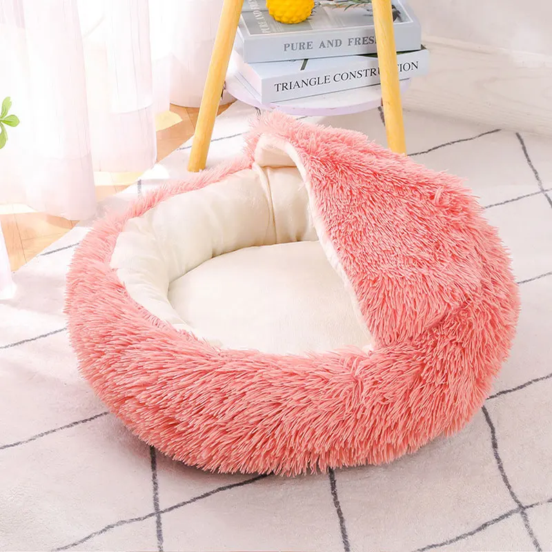 40-60cm Rundes Haustierbett für Große Hunde Superweiches Katzenbett Langhaariges Hundekissen Katzenmatte Tier-Schlafsofa – Detail 7