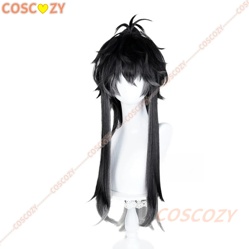 Wuthering Waves Qiuyuan Cosplay Wig Black Grey Long Hair Halloween Party Hair for Women Men Carnival Festival Props Accessories