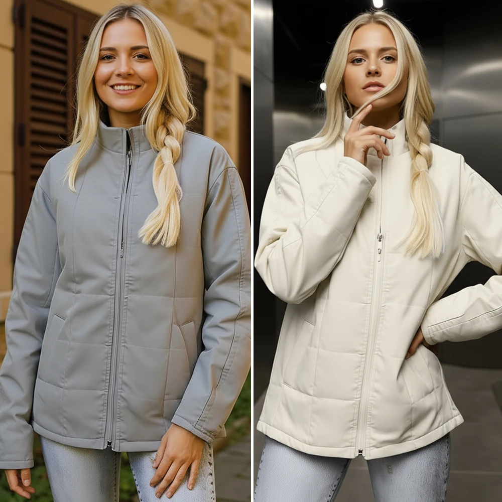 

Женские повседневные пальто, осенняя коллекция 2025, стеганый текстурированный дизайн с длинными рукавами и воротником-стойкой для мягкого комфорта