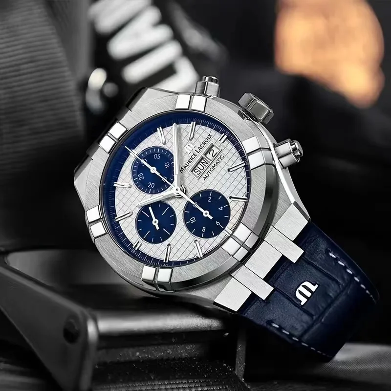 Three-eye six-pin hot-selling belt six-deformation business quartz full-function men's watch