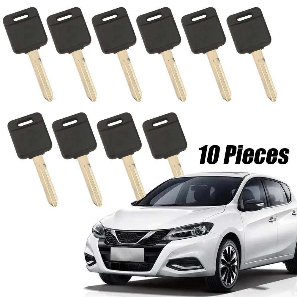 

10pcs Car Transponder Ignition Key Cover Replaceable Key Shell No Chip Blade Key Case Accessories for Nissan Qashqai Tiida