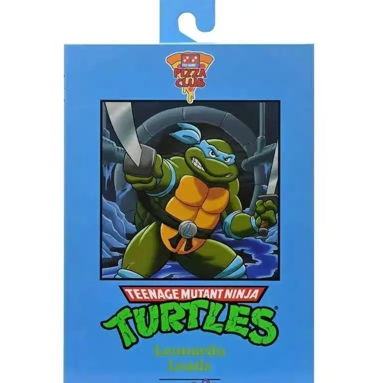 4pcs/set New NECA Leonardo Leads Turtles Figures Pizza Club Turtles Anime Action Figure Model Figurine Toys Bookshelf Ornament