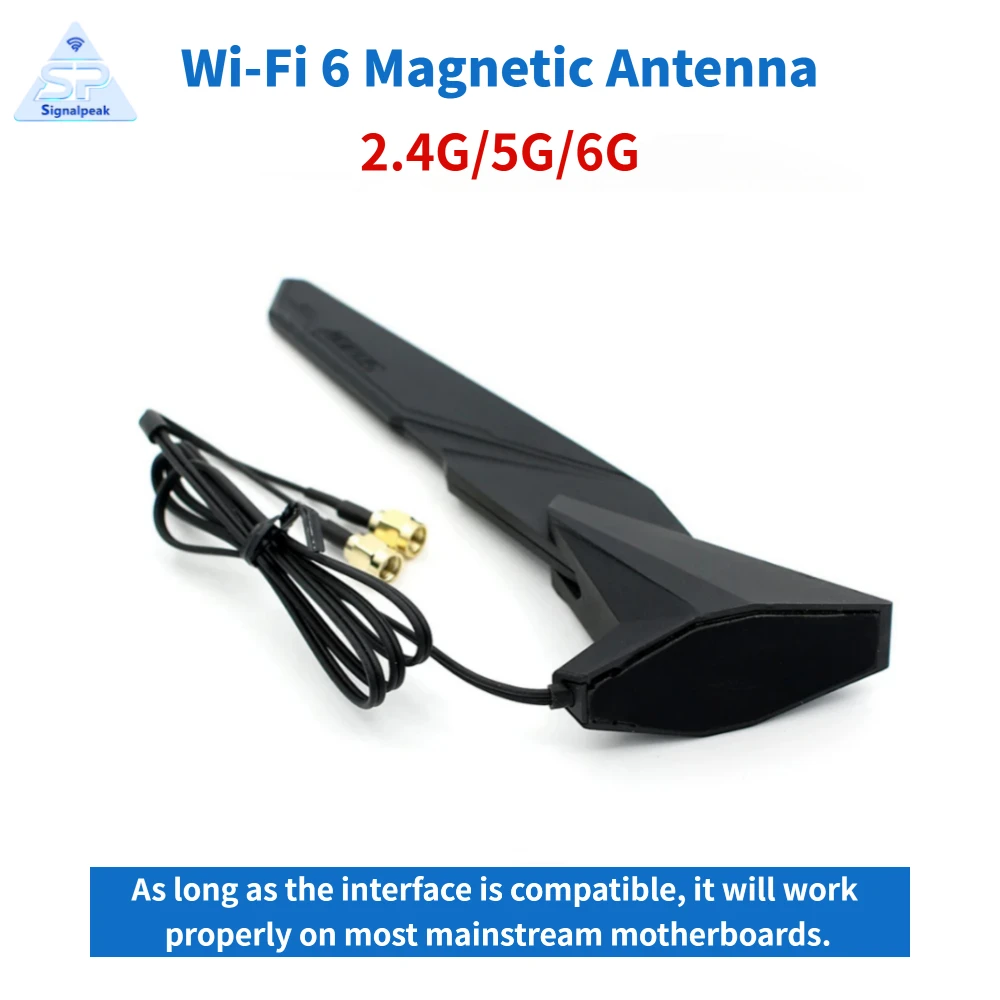 WiFi 6 2T2R Magneti Antenna 2.4G/5G/6G Tri-band Band AORUS Z390 Z370 Z490 Z590 Z690 X470 X570 X570S X570I H470 H470 RP-SMA Male