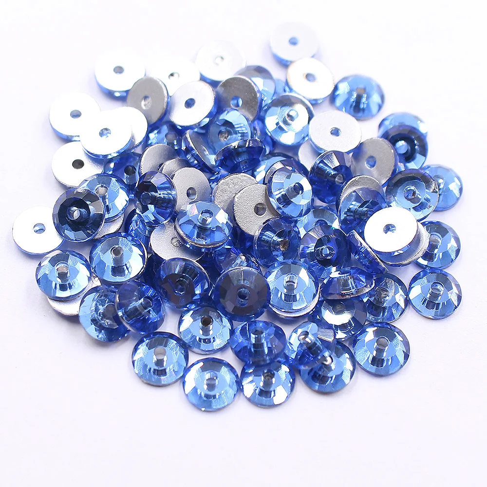 3mm-6mm 100 stücke Flatback Mittleren Loch Nähen Strass Shiny Kristalle Strass Perlen Nähen Auf Strass für kleidung Stoff Edelsteine – Detail 8