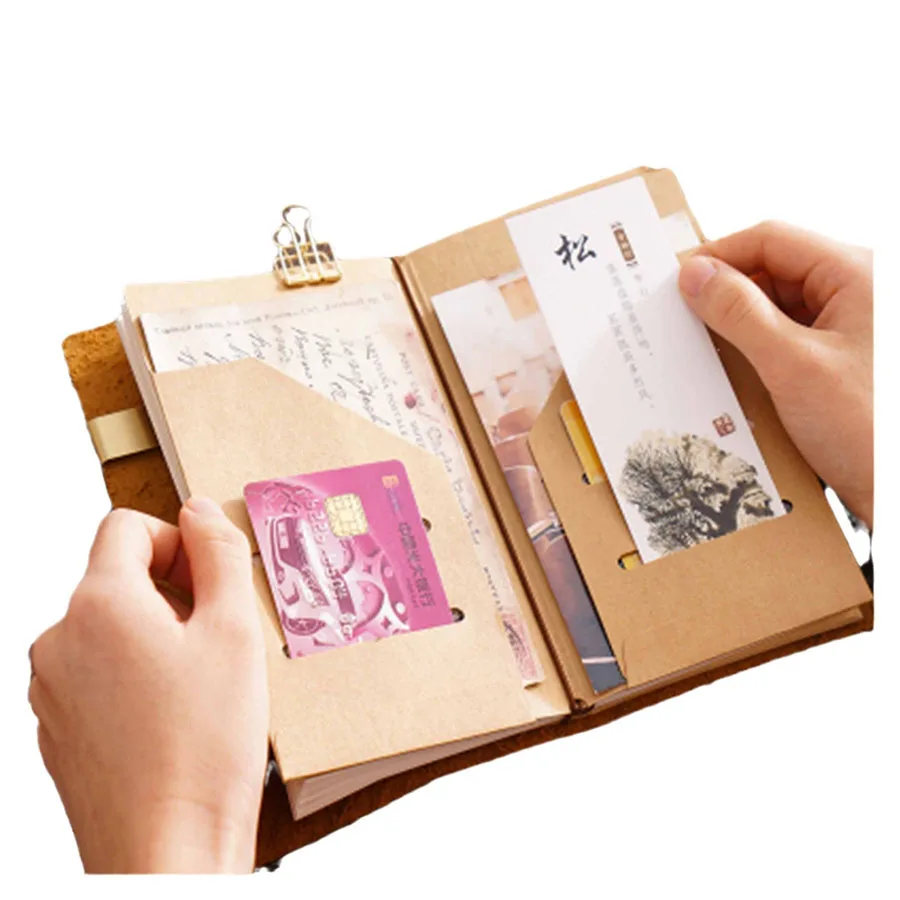Sharkbang TN/Passport Kraft Index Paper Storage Bag, Ticket/Files/Cards Organizer Book, Traveler's Notebook Accessories view 6