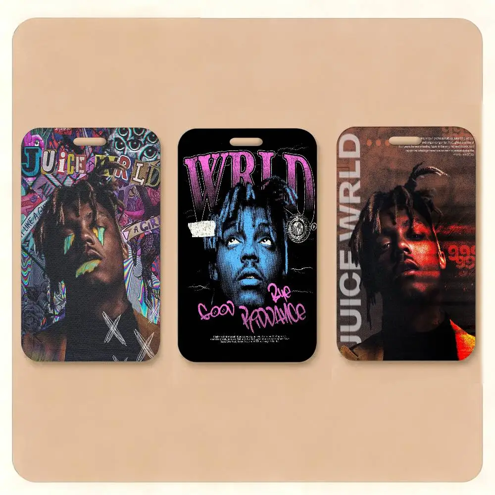 J-Juice WRLD Rap Singer Music Album Badge Holder Lanyards Keychain Women New Card Holders Student Credential for Gift