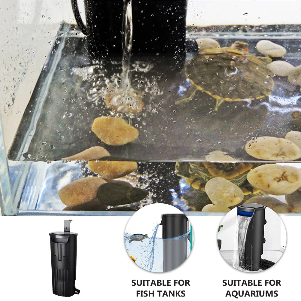 

Waterfall Aquarium Filter Low Water Level 4Cm For Turtle Fish Tank Aerator Pump High Flow Quiet Energy